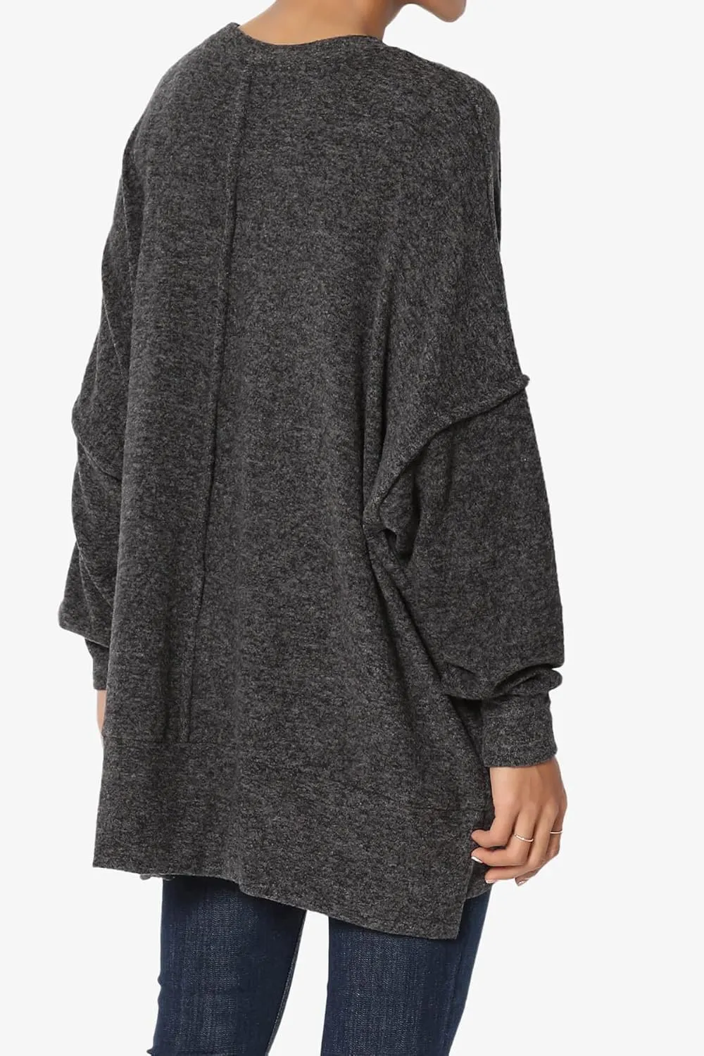 TheMogan Women's Comfy Oversized Loose Fit Long Sleeve Knit Pullover Sweater Cozy Pocket Top