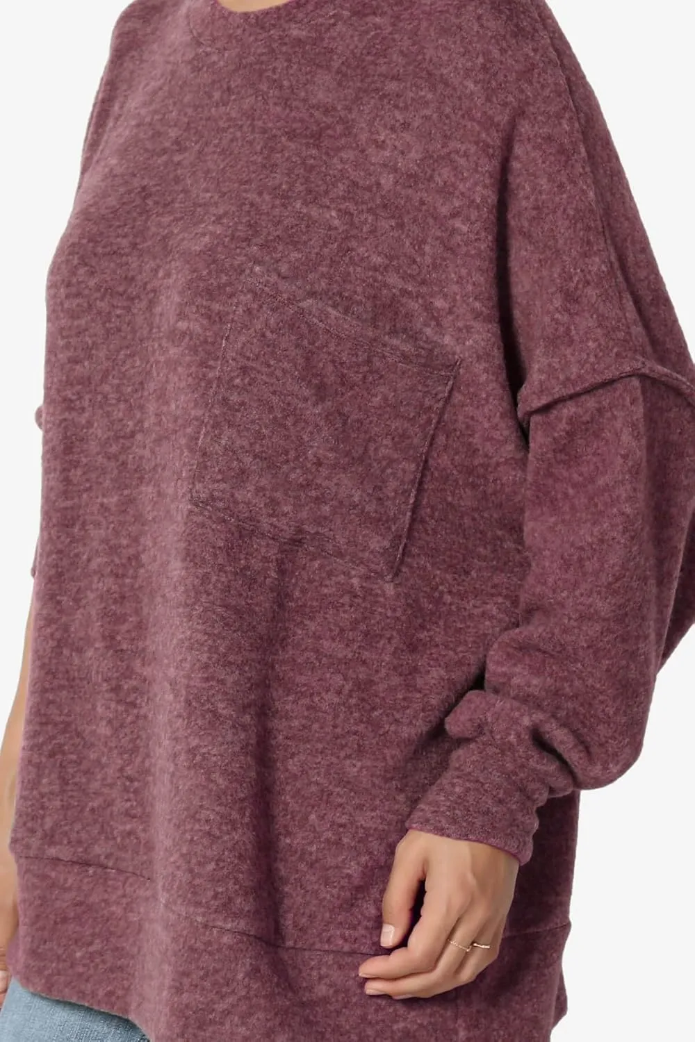 TheMogan Women's Comfy Oversized Loose Fit Long Sleeve Knit Pullover Sweater Cozy Pocket Top