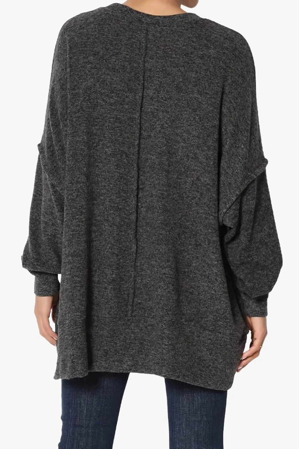 TheMogan Women's Comfy Oversized Loose Fit Long Sleeve Knit Pullover Sweater Cozy Pocket Top