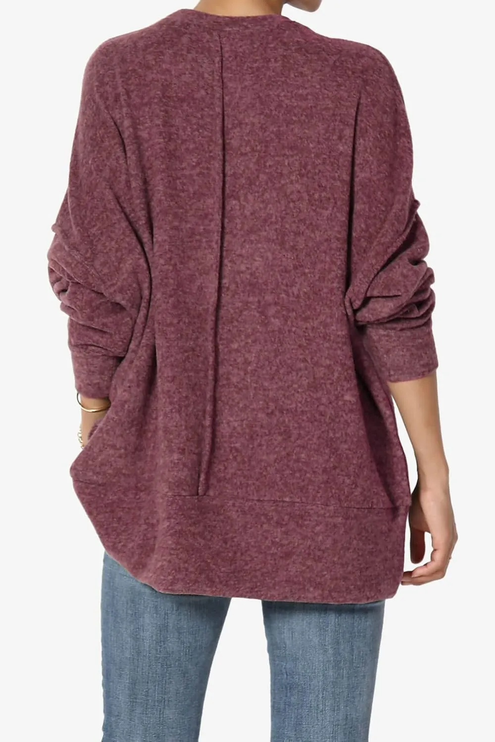 TheMogan Women's Comfy Oversized Loose Fit Long Sleeve Knit Pullover Sweater Cozy Pocket Top