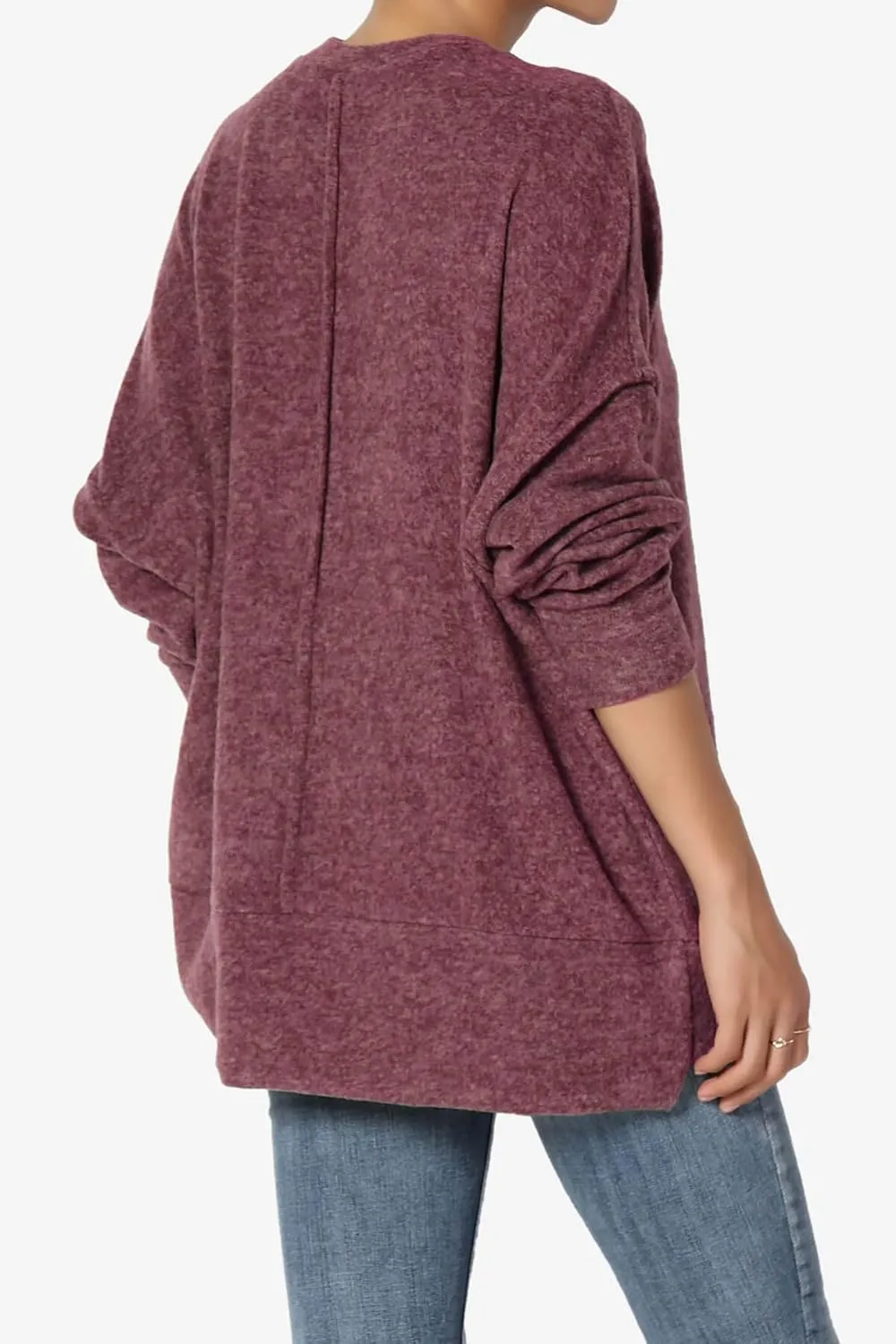 TheMogan Women's Comfy Oversized Loose Fit Long Sleeve Knit Pullover Sweater Cozy Pocket Top