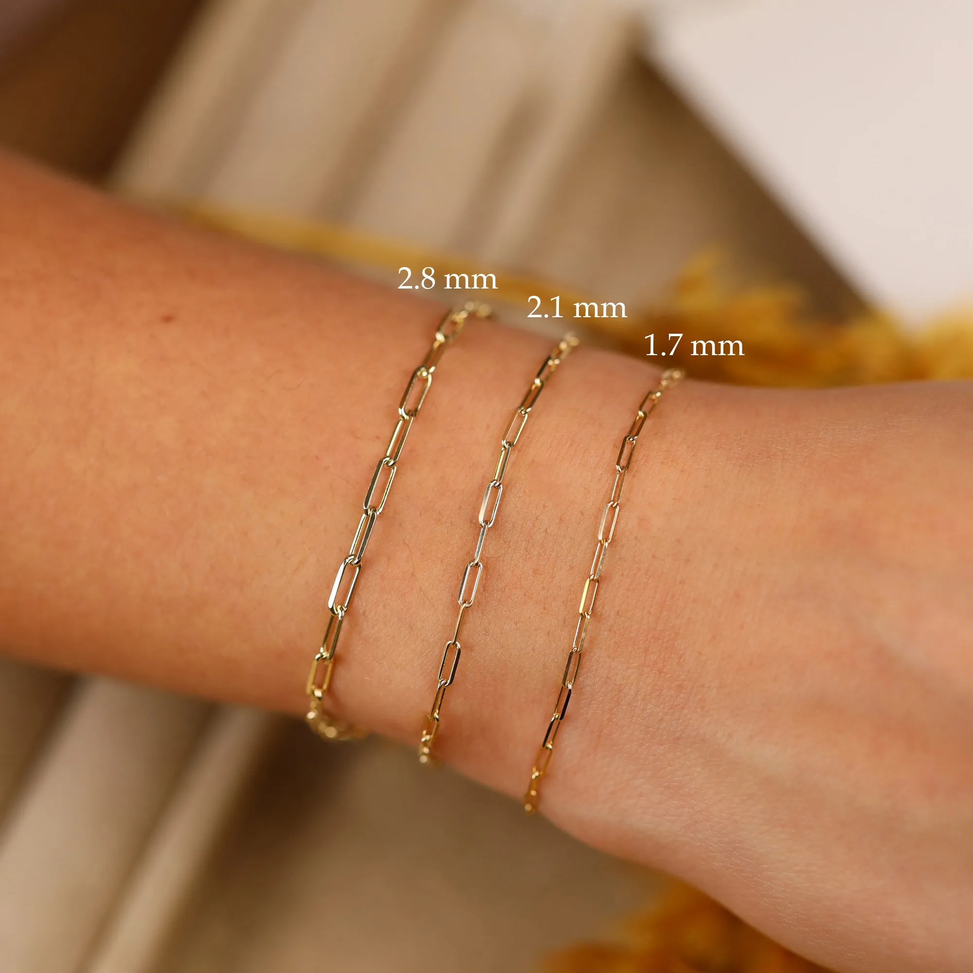 Thin Paperclip Chain Bracelet, Talia