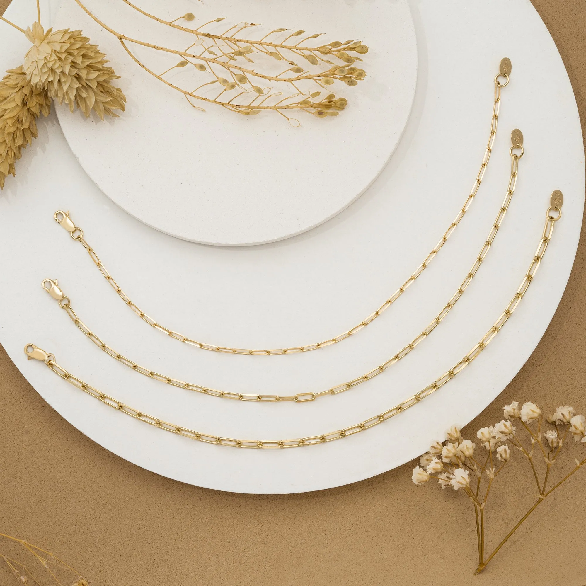 Thin Paperclip Chain Bracelet, Talia