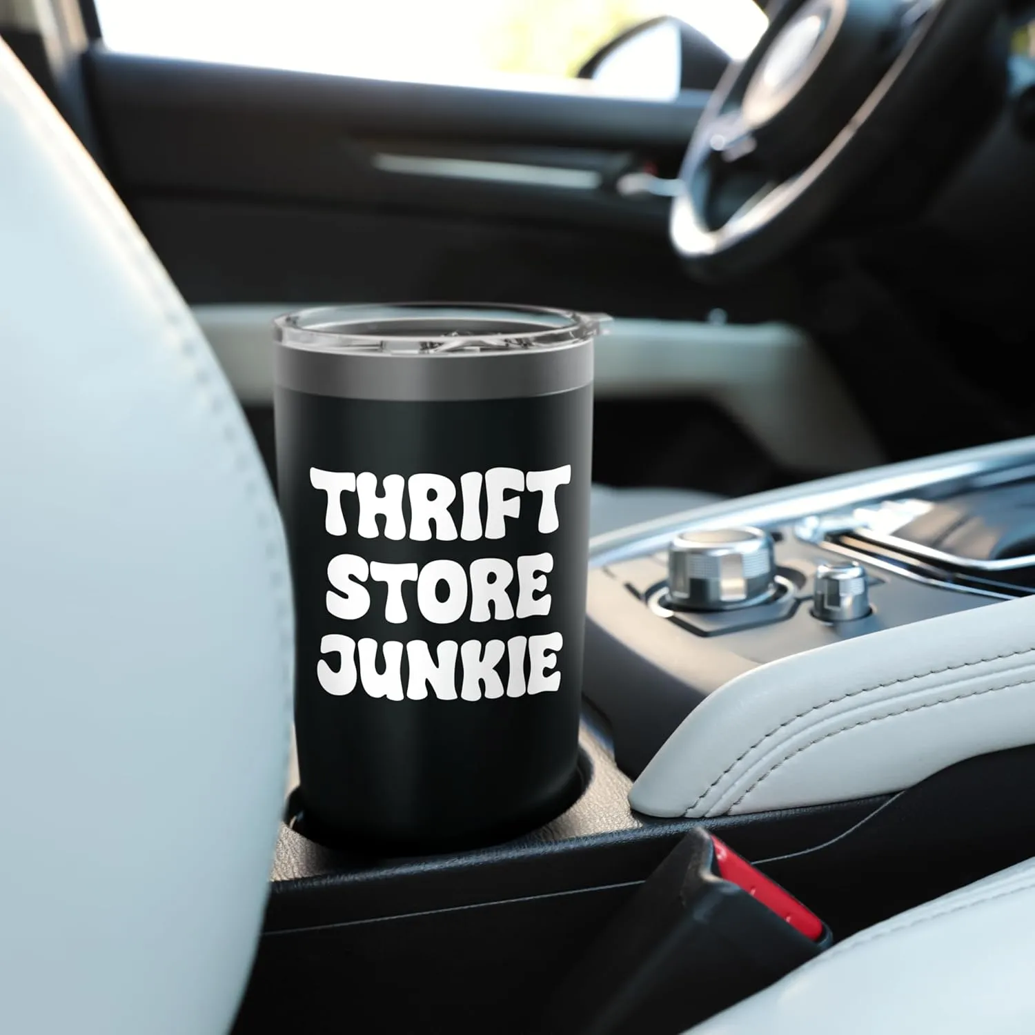Thrift Store Junkie Funny Thrifter Tees bags and Mugs Funny Stainless Steel Insulated Tumbler