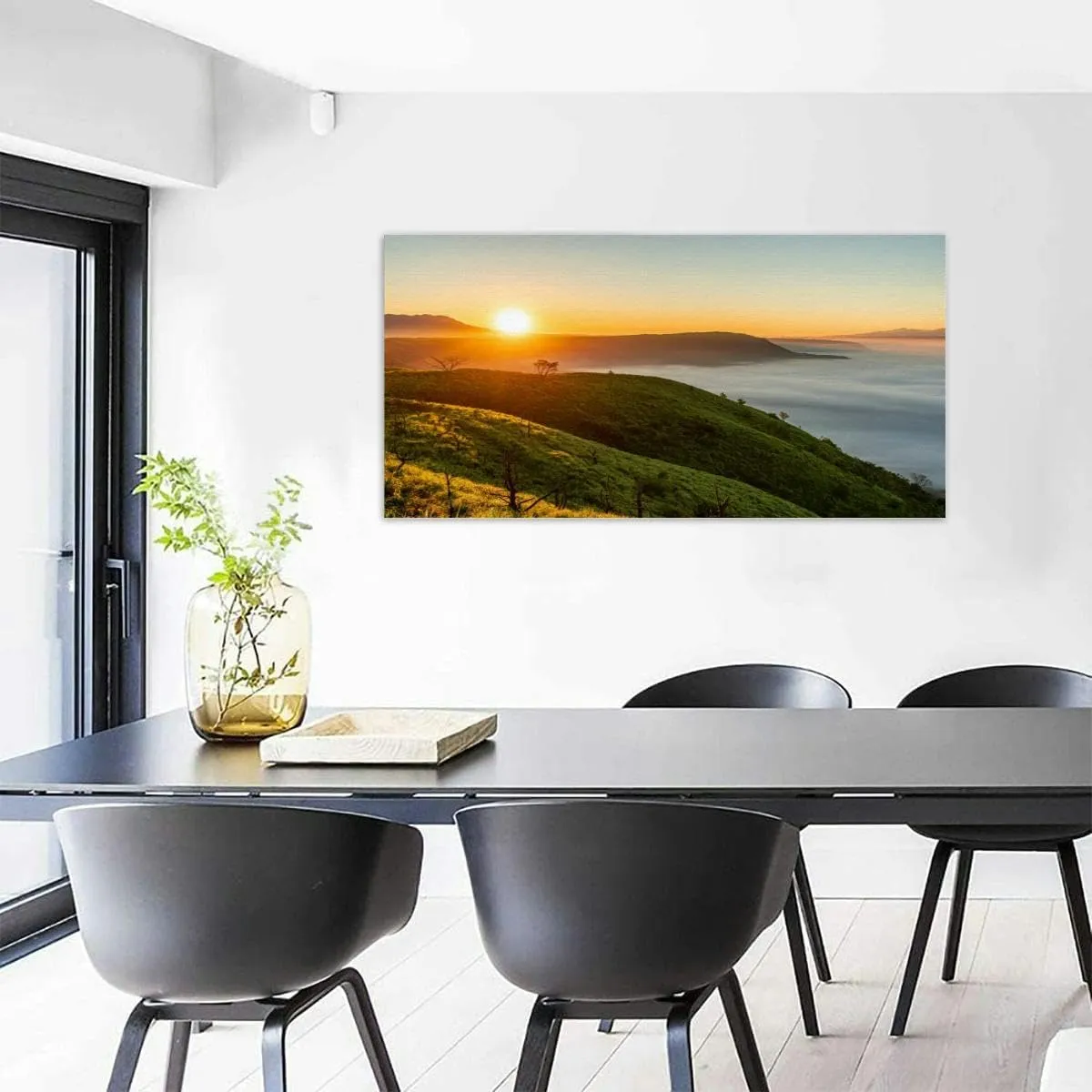 TOOUTEREA 20x40 Frame Large Canvas Painting Wall Art Aso mountain sunrise over the mountain japan Wall Decor for Living Room Bedroom Kitchen Bathroom Office Artwork Home Decor