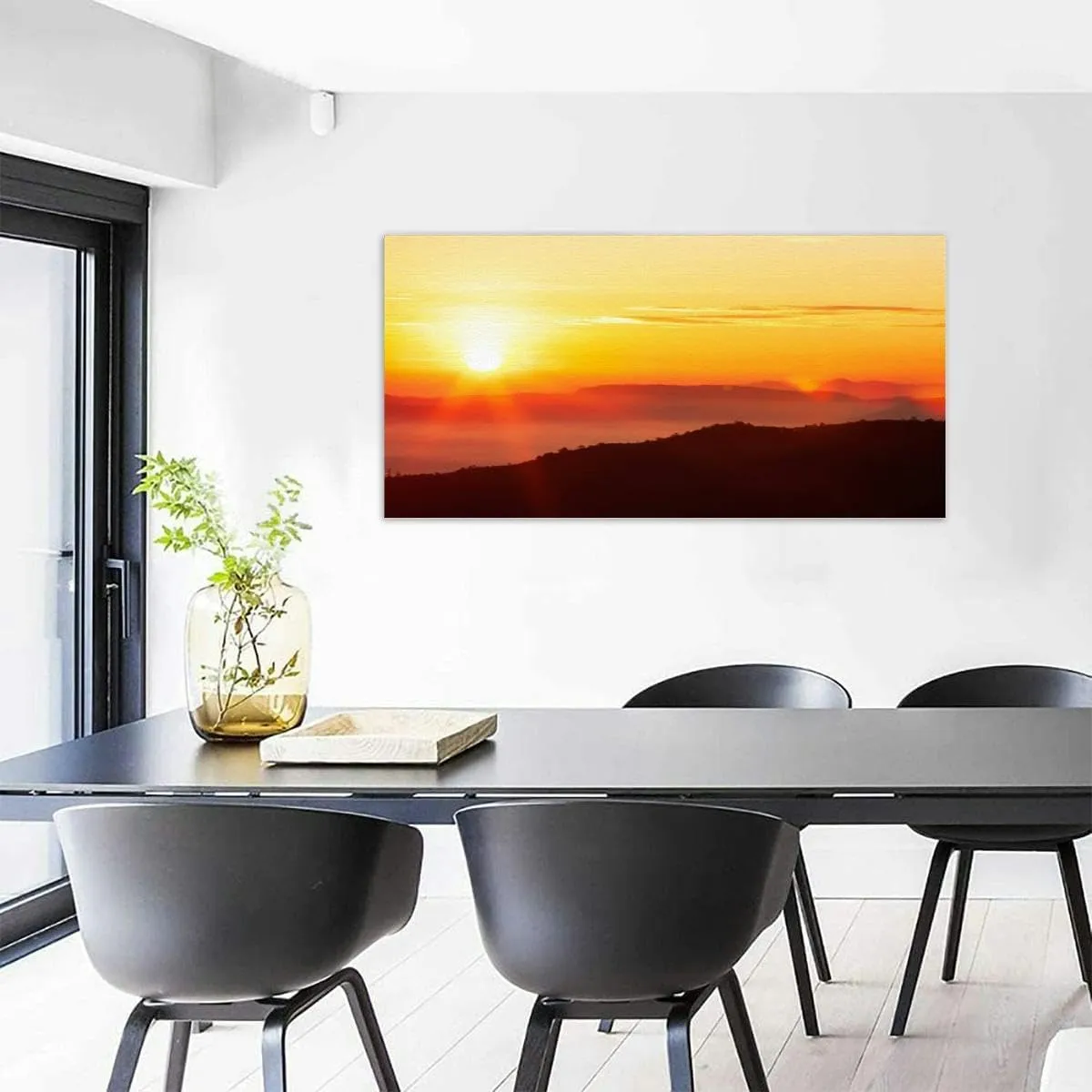 TOOUTEREA 20x40 Frame Large Canvas Painting Wall Art Glowing sunrise shines over mountain range Wall Decor for Living Room Bedroom Kitchen Bathroom Office Artwork Home Decor