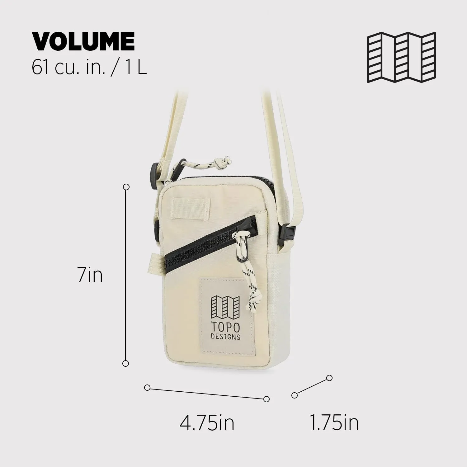 Topo Designs Mini Shoulder Bag - Over the Shoulder Daily Carry Essentials, Fanny Pack Carry Option