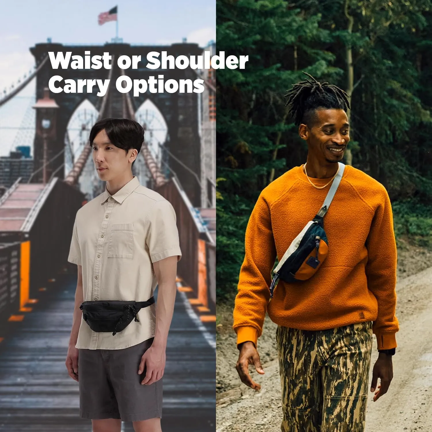 Topo Designs Mountain Waist Pack, Hip Bag, 100% Recycled Nylon Construction, 2L capacity, YKK Zips