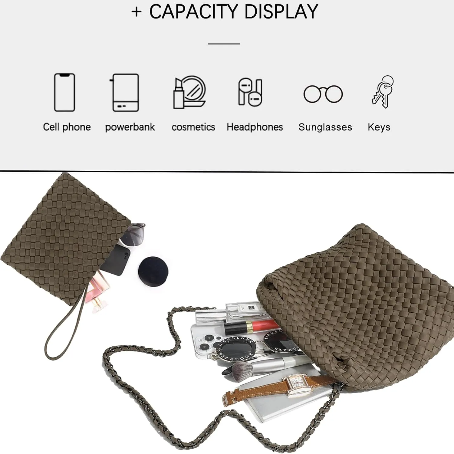 Tote for Women, Ladies Crossbody Handbag, Trendy Shoulder and Bucket Bag, Top-handle Tote Hobo Satchel with Purse