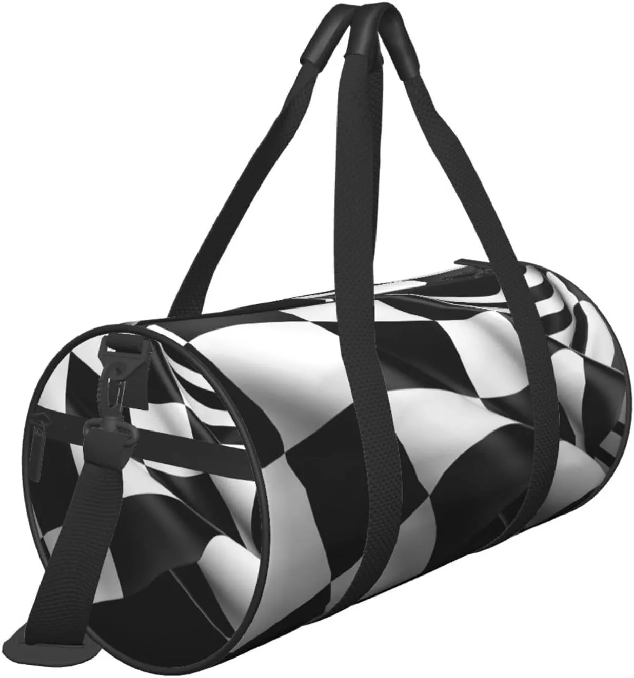 Travel Bag For Women,Black White Formula Checkered Flags Pattern Print Personal Item Duffle Bags,Weekend Travel Duffel Tote Bag,Travel Sport Gym Bag For Men,Airplane Travel Essentials For Flying