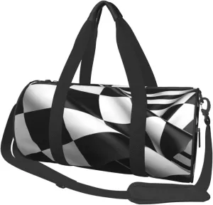 Travel Bag For Women,Black White Formula Checkered Flags Pattern Print Personal Item Duffle Bags,Weekend Travel Duffel Tote Bag,Travel Sport Gym Bag For Men,Airplane Travel Essentials For Flying
