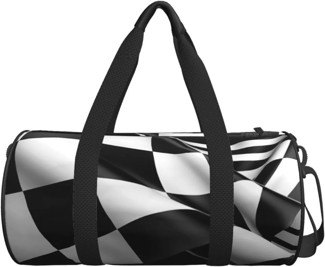 Travel Bag For Women,Black White Formula Checkered Flags Pattern Print Personal Item Duffle Bags,Weekend Travel Duffel Tote Bag,Travel Sport Gym Bag For Men,Airplane Travel Essentials For Flying
