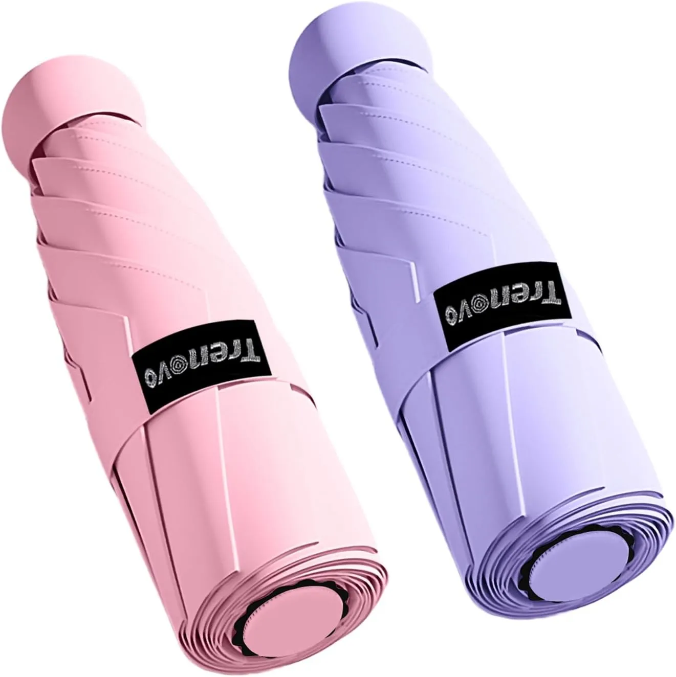 Travel Mini Folding Compact Umbrella with Case, 8 Ribs Lightweight Portable, Small Sun & Rain Pocket Umbrella for Girls and Women