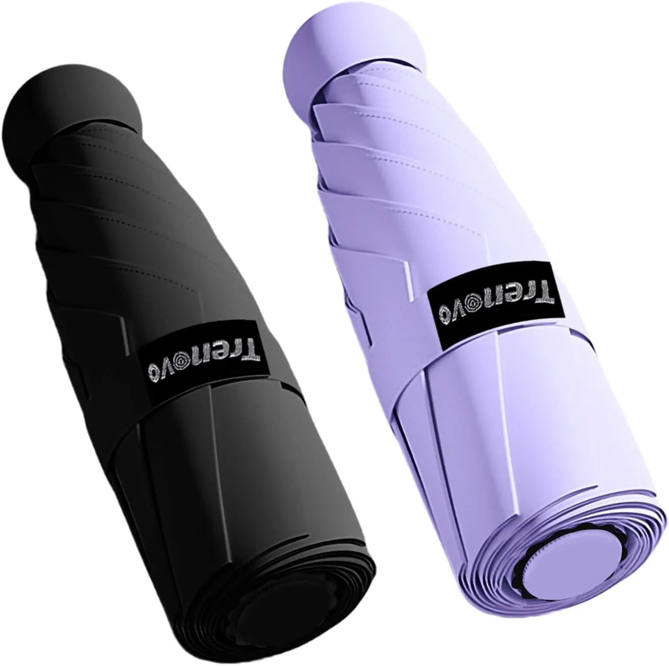 Travel Mini Folding Compact Umbrella with Case, 8 Ribs Lightweight Portable, Small Sun & Rain Pocket Umbrella for Girls and Women