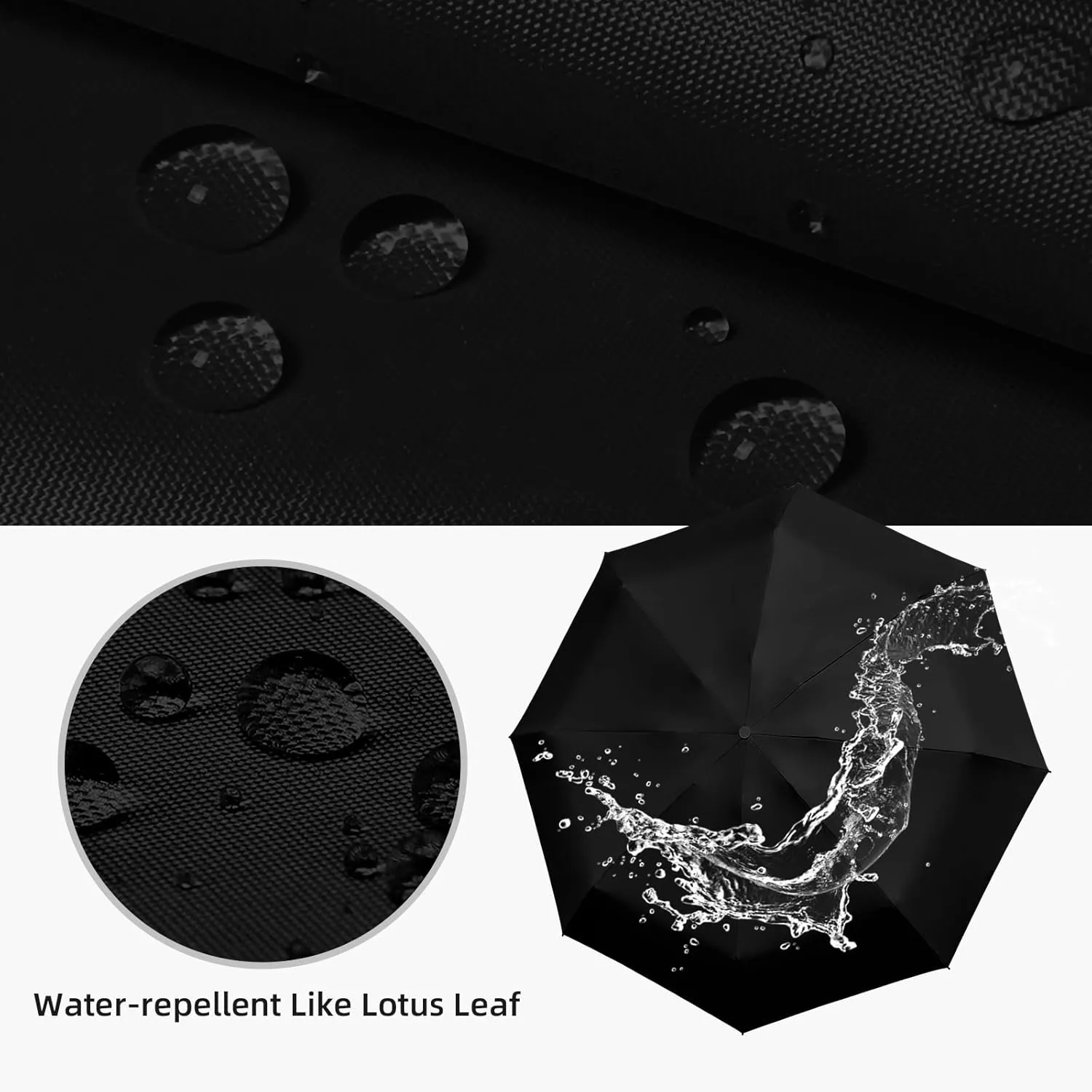 Travel Mini Folding Compact Umbrella with Case, 8 Ribs Lightweight Portable, Small Sun & Rain Pocket Umbrella for Girls and Women
