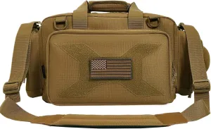 TRO&HOM Tactical Gun Bag for 4 Handguns - Pistol Shooting Range Bag With 15X Magazine Slots & Pockets for Ammo & Essentials - Padded Hunting & Sport Bag