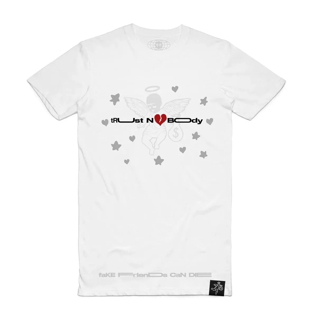 Trust Nobody Hearts Tee - White
