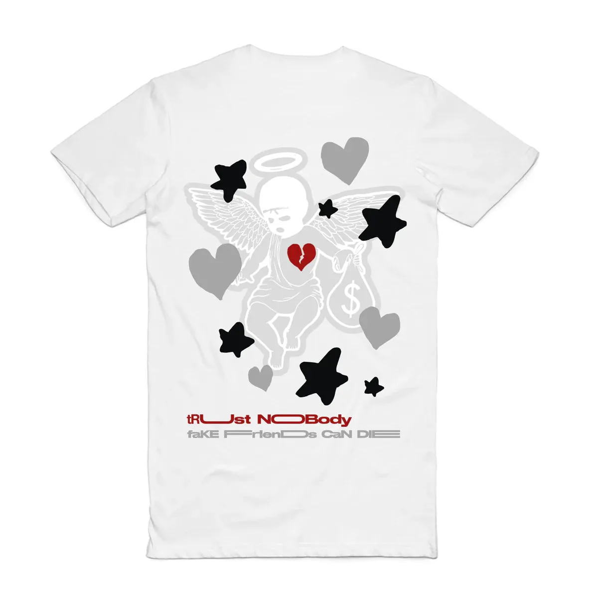 Trust Nobody Hearts Tee - White