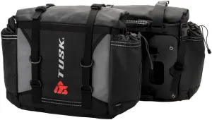 TUSK Olympus Pannier Bags with Universal Pannier Rack Mounts Black/Grey