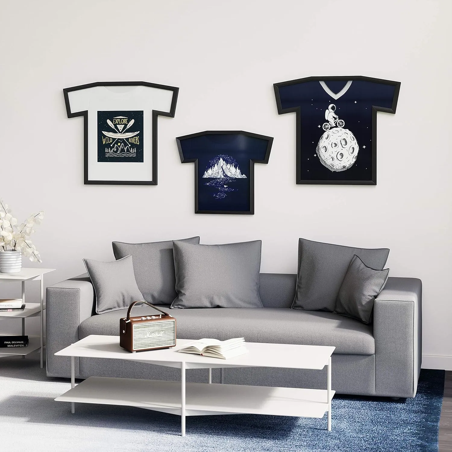 Umbra Frame, Unique Display Case to Showcase Adult Sized T-Shirts (Small to Large), Black, Medium