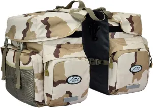 UNISTRENGH 50L Bike Panniers Bicycle Commuting Bag Waterproof Saddle Bags with Rain Cover for Bicycle Rear Rack Carrier (SanSha Camouflage)