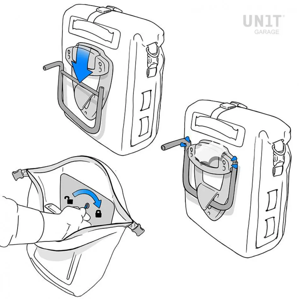 UNIT GARAGE KHALI SIDE PANNIER IN TPU   LEFT SUBFRAME TRIUMPH SPEED TWIN 1200 (2019 UNTIL NOW)