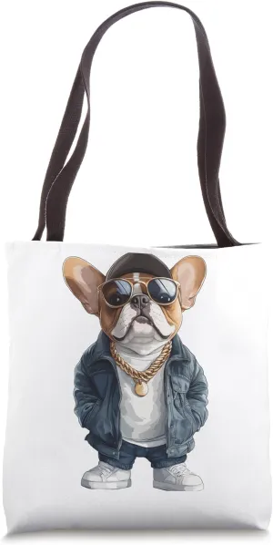 urban hip hop frenchie bulldog streetwear culture graphic Tote Bag