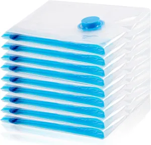 Vacuum Storage Bags, 10 Small Space Saver Vacuum Sealed Bags for Clothes, Compression Bag Blanket Storage Travel Essentials
