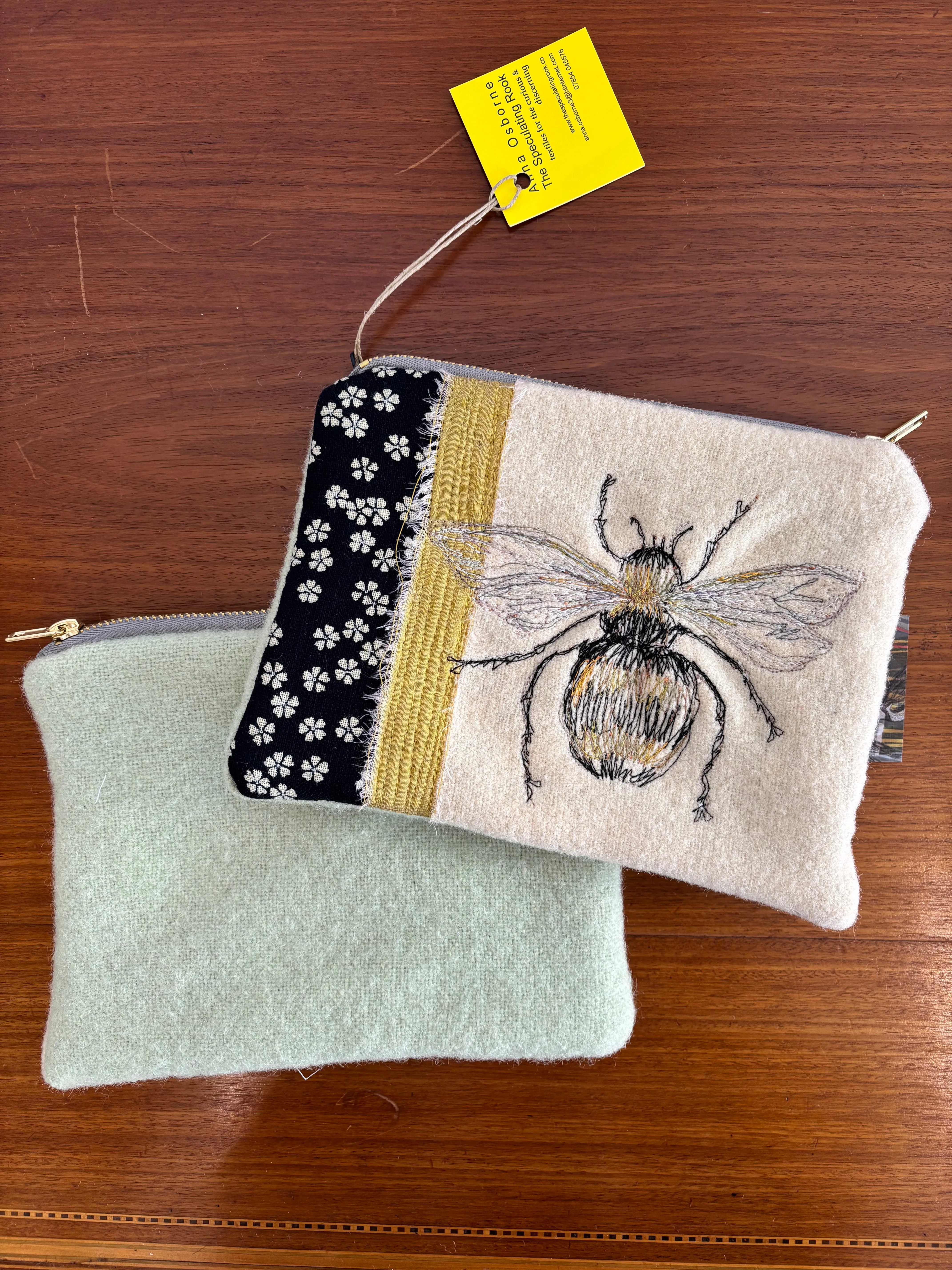 Various Free-Machine Embroidered Pouch by The Speculating Rook