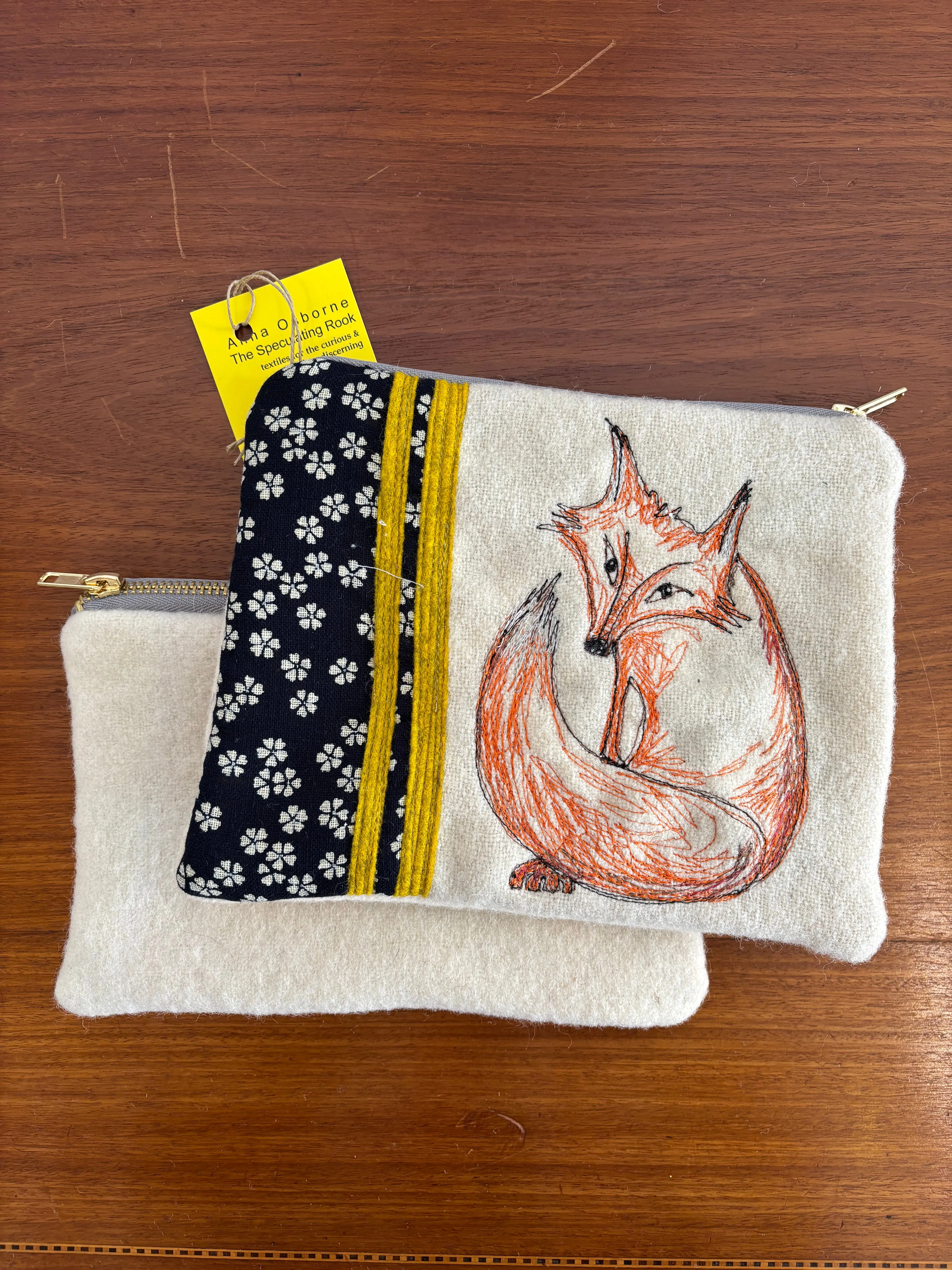 Various Free-Machine Embroidered Pouch by The Speculating Rook