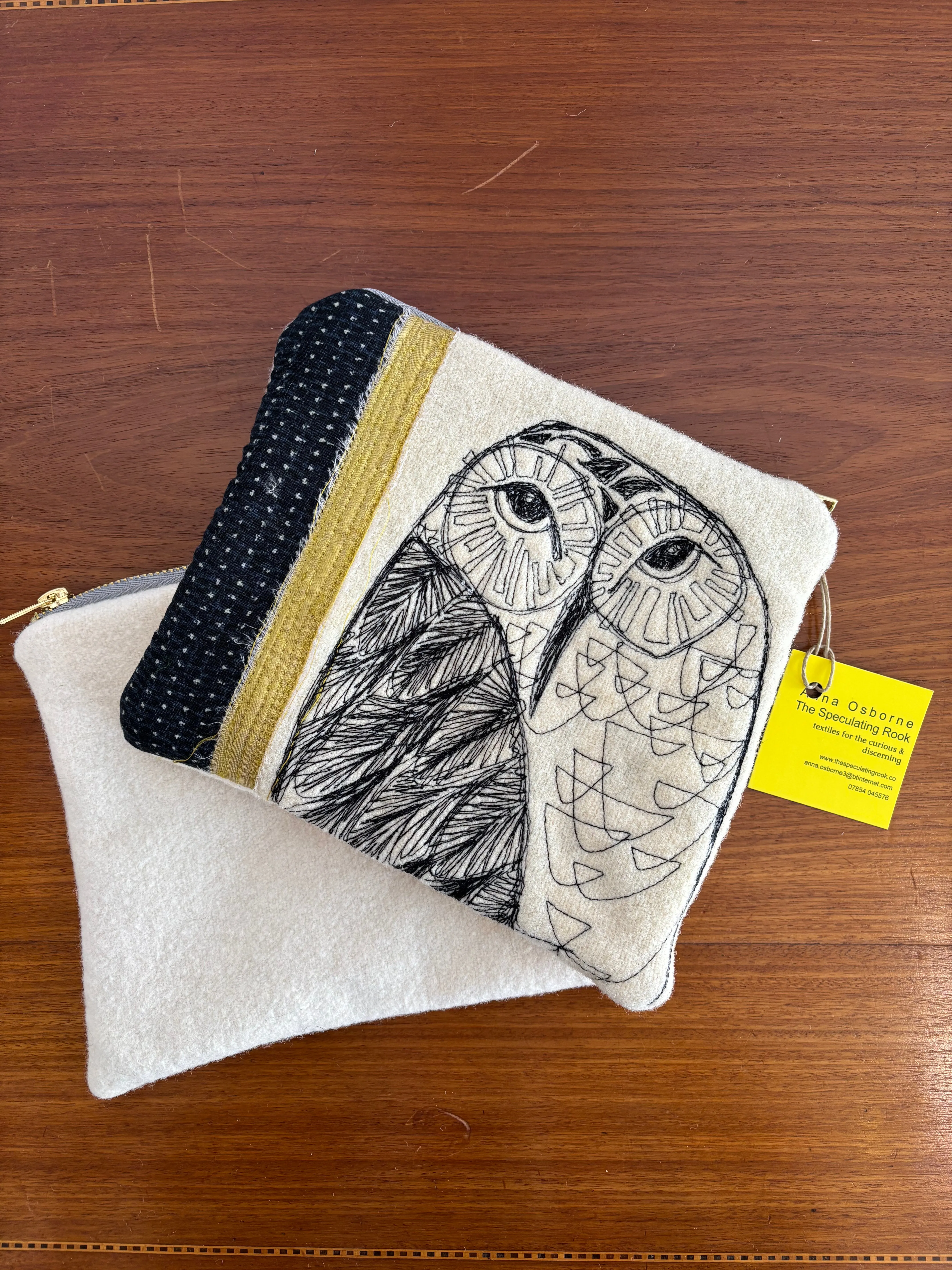 Various Free-Machine Embroidered Pouch by The Speculating Rook
