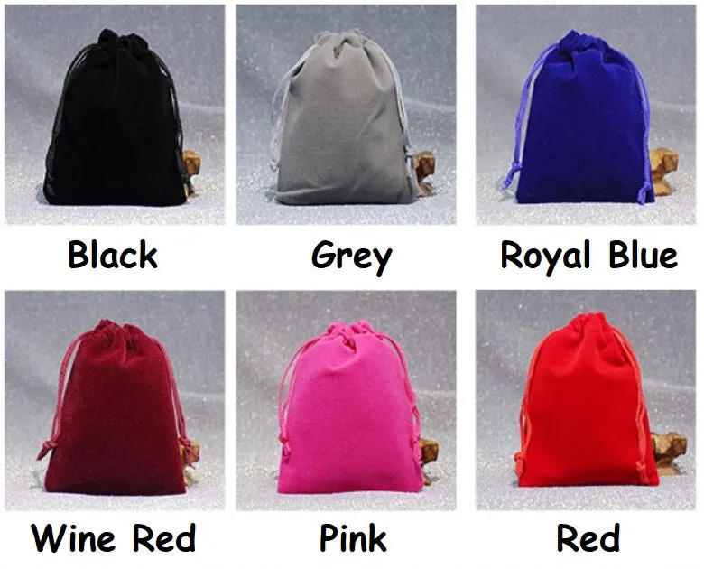 Velvet Drawstring Pouches/Organza /Gift / Party /Goodie Bag Present/Event/Wedding (Black)