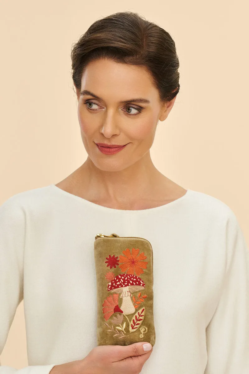 Velvet Embroidered Glasses Pouch