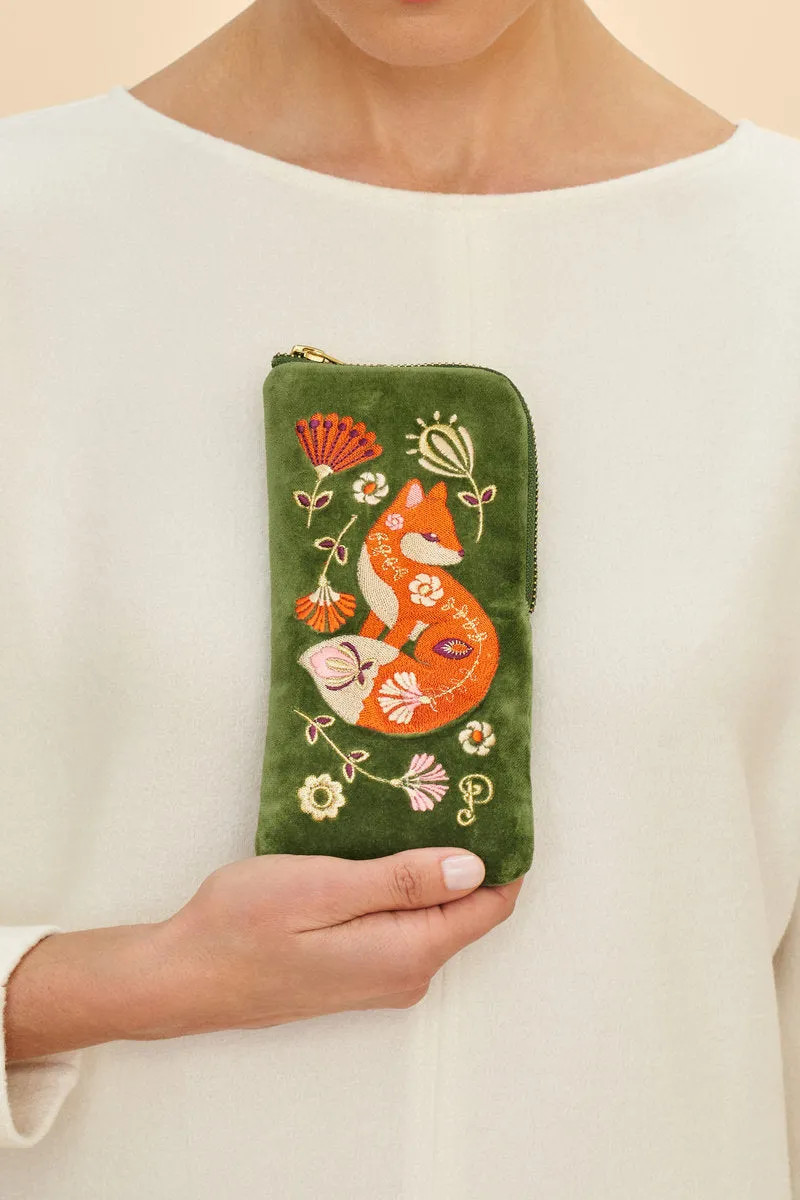Velvet Embroidered Glasses Pouch