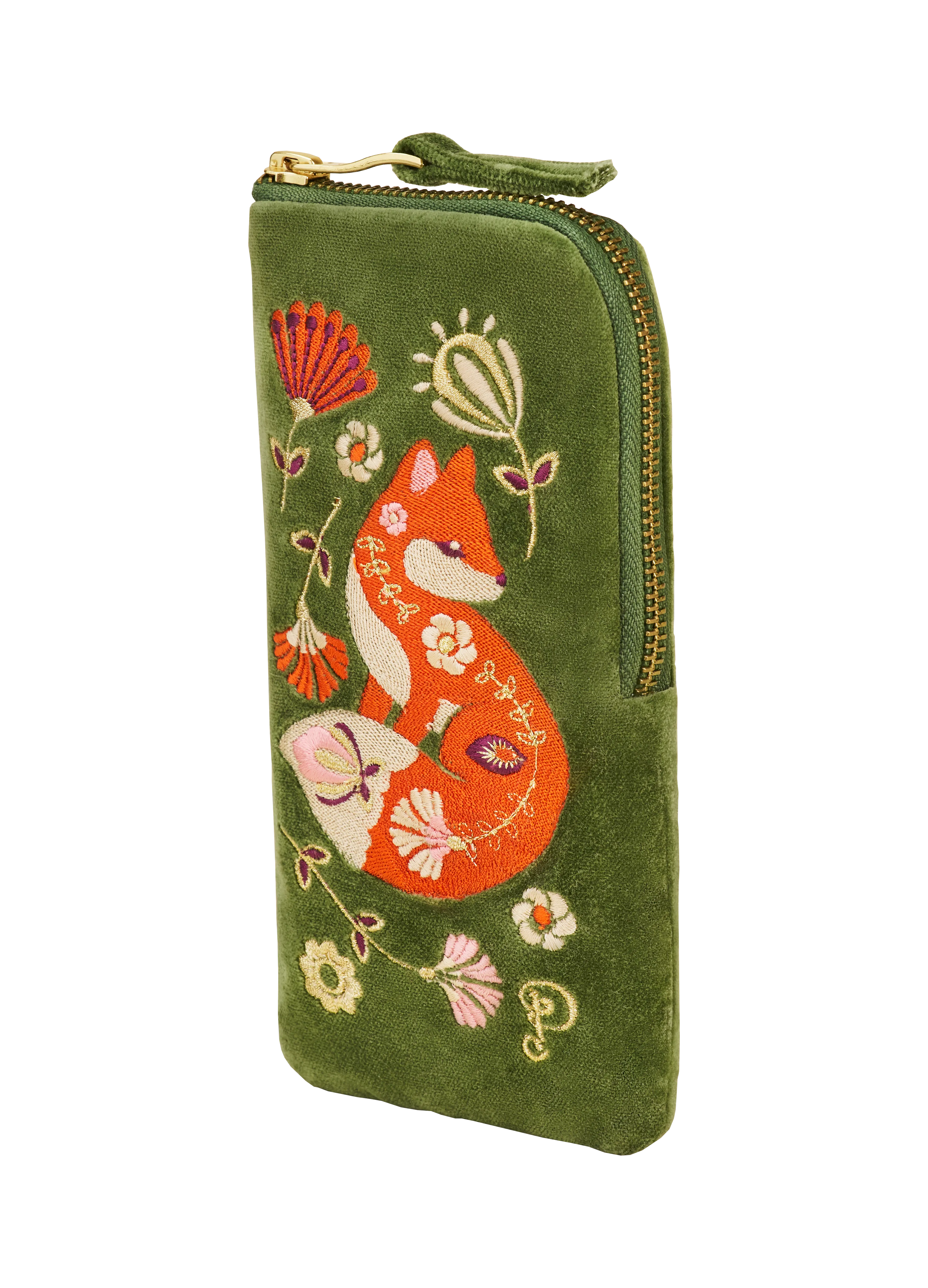 Velvet Embroidered Glasses Pouch
