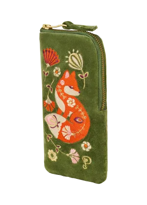 Velvet Embroidered Glasses Pouch