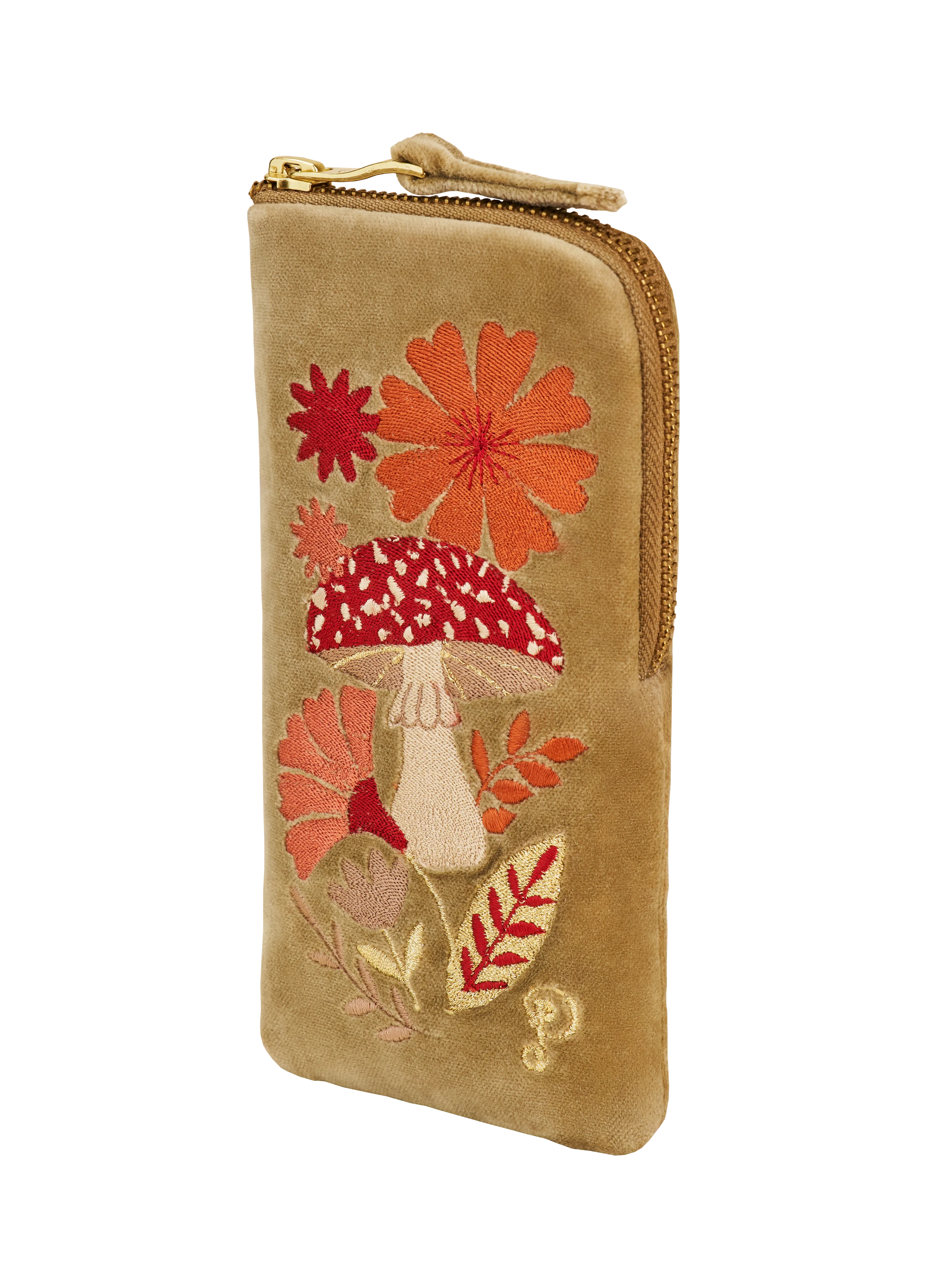 Velvet Embroidered Glasses Pouch