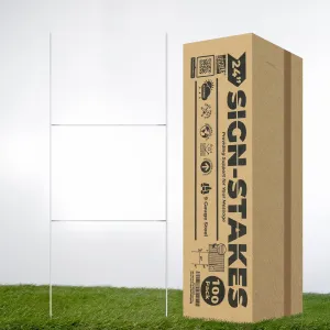 VIBE INK 100pc 10x24 (US Standard Size) Step-Stakes Heavy Duty Steel H-Stakes H Frame Wire Stakes Yard Sign Stake Use with 4mm Corrugated Signs (100, 24" Tall)