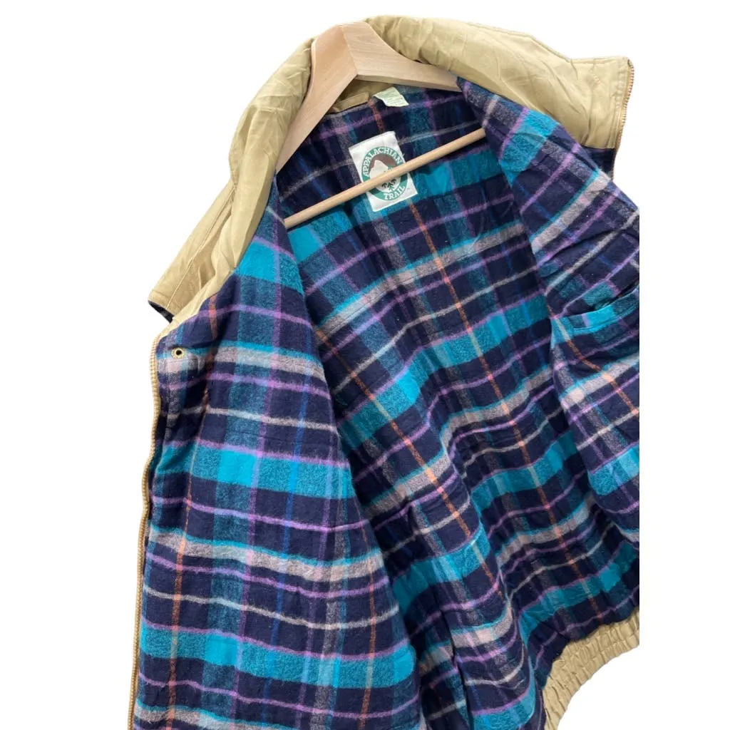 Vintage 1990's Appalachian Trail Flannel Insulated Outdoor Puffer Vest