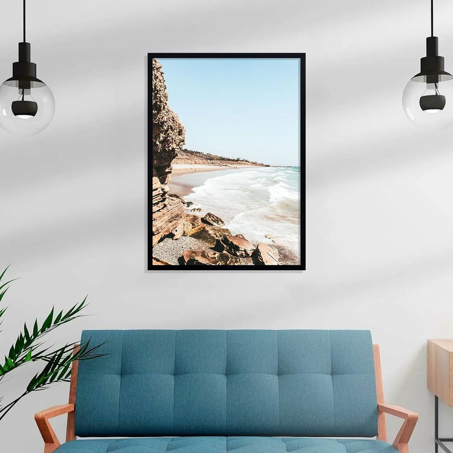 Vittanly 20x28 Picture Frame with Plexiglass - Large Black Poster Frame for Wall Display - Includes 16x24 Mat, Made of Durable PVC Design - 1 Pack