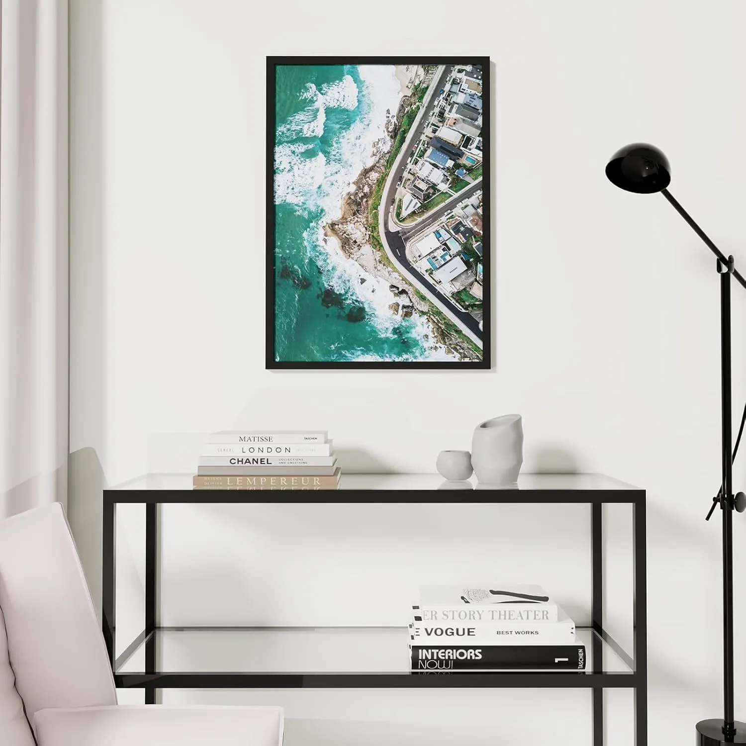 Vittanly 20x28 Picture Frame with Plexiglass - Large Black Poster Frame for Wall Display - Includes 16x24 Mat, Made of Durable PVC Design - 1 Pack