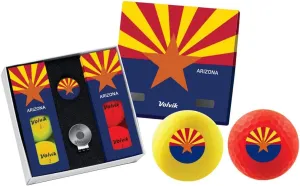 Volvik Vivid Golf Balls State Edition Gift Packs - 6 Balls Ball Marker & Magnetic Hat Clip