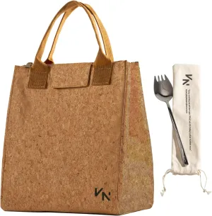 VonNova Insulated Lunch Box for Women, 7L Capacity, Leakproof Lunch Tote Bag, Durable Lunchbox made from Cork Material, Adult Cooler Bag for Work, Picnic, Travel and more (Cork)