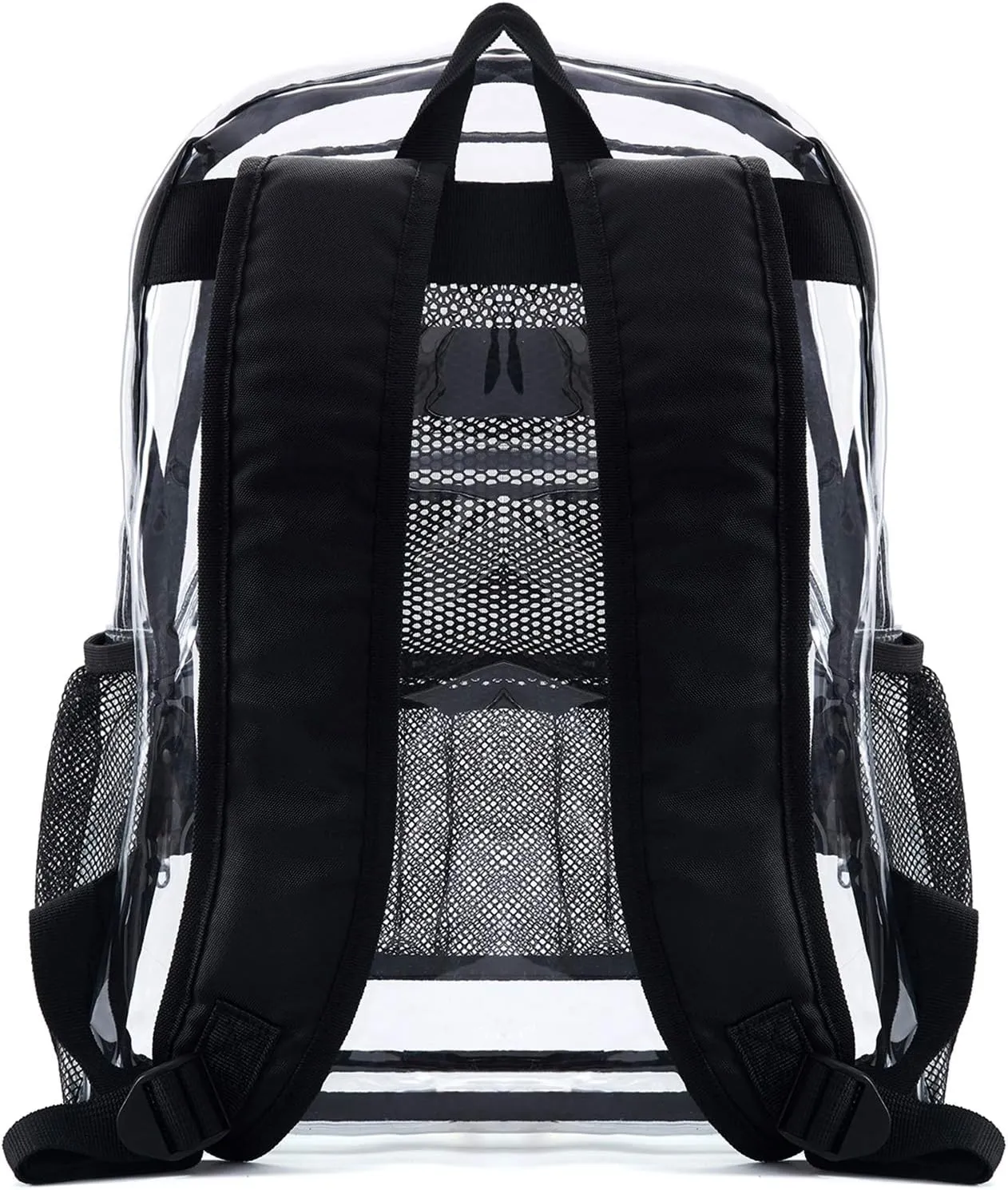 Vorspack Clear Backpack Heavy Duty PVC Transparent Backpack with Reinforced Strap for College Workplace - Pink