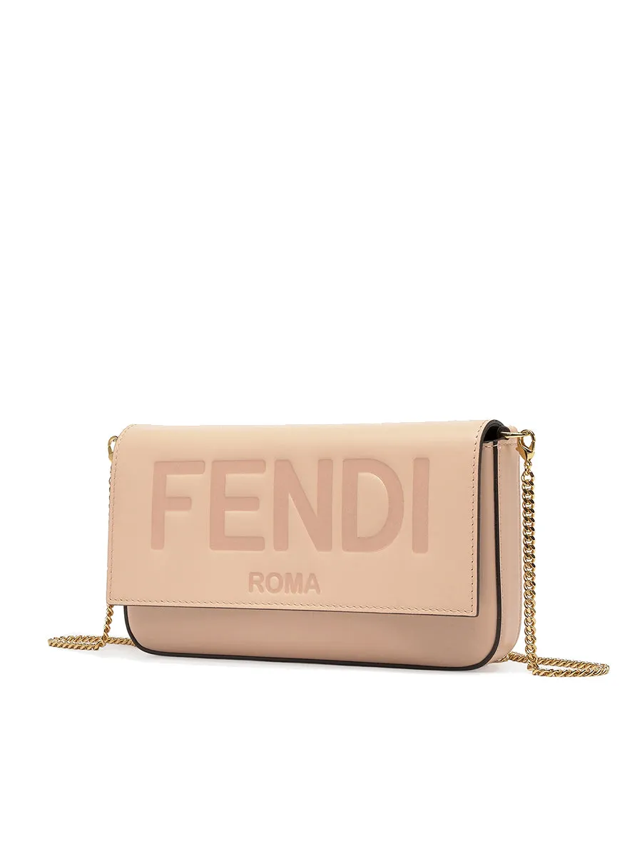 Wallet on Chain with Pouches in Pink
