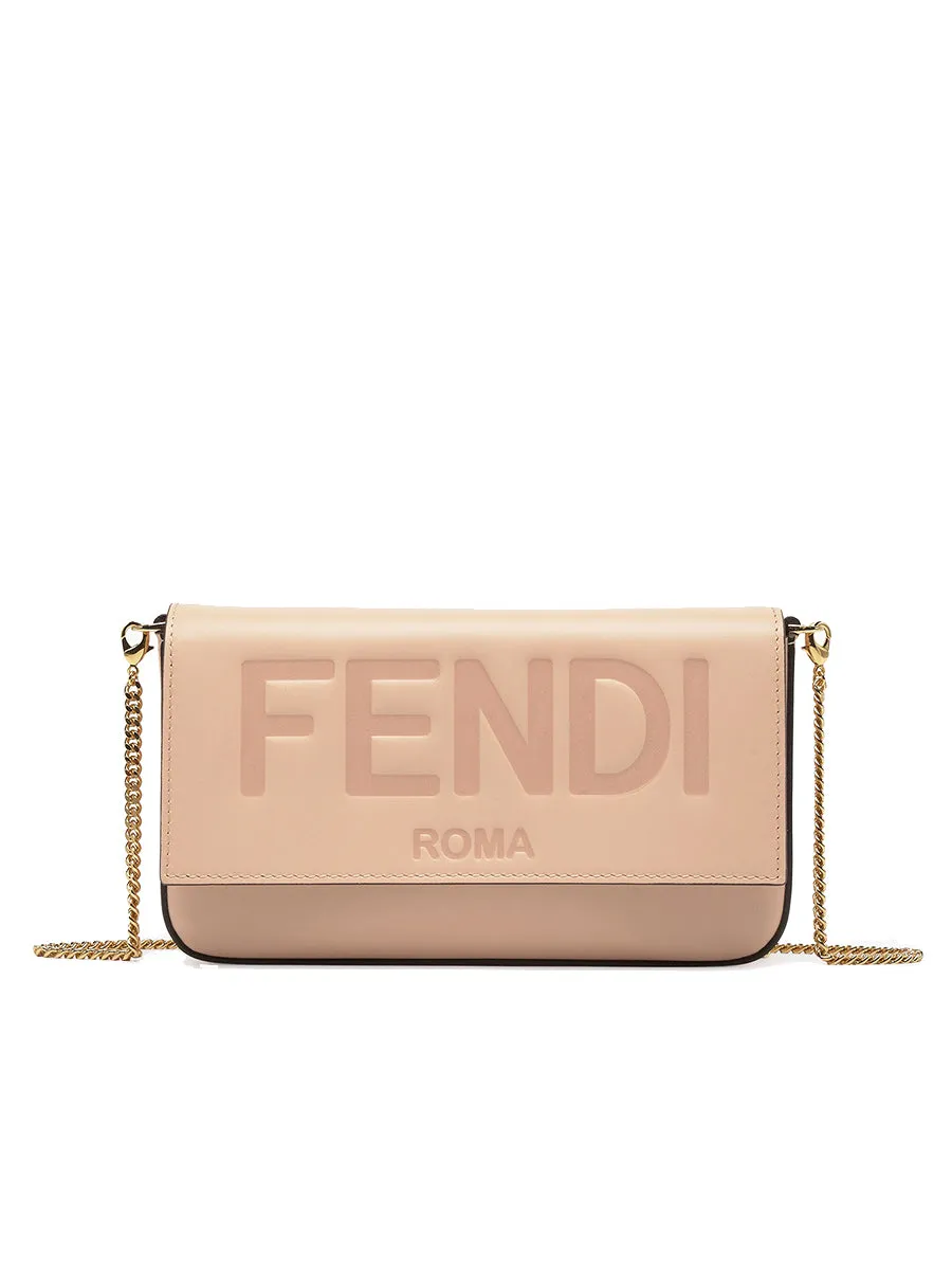 Wallet on Chain with Pouches in Pink