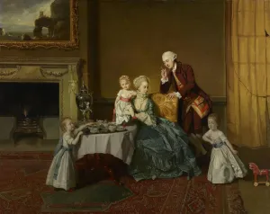 WALLKiART Vintage Canvas Prints Modern Picture Abstract Picture Fourteenth Lord Willough by Johan Zoffany Prints Painting for Home Decor 60x90cm