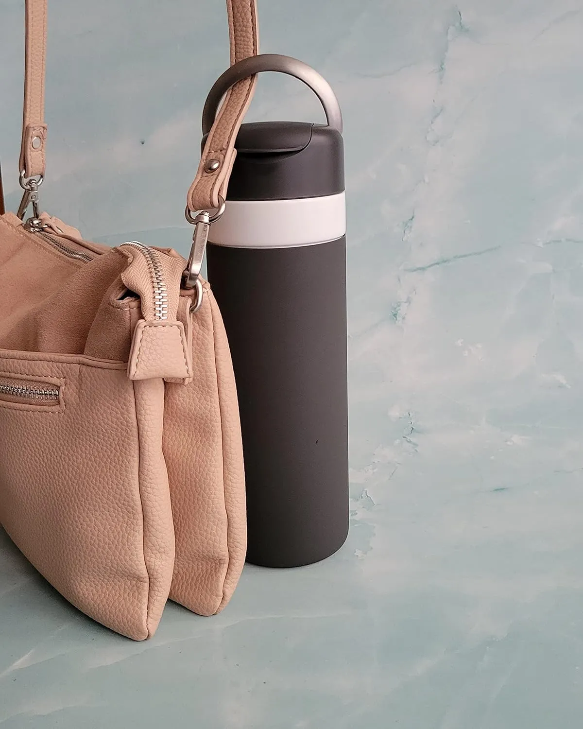 W&P Porter Drink Through Lid for Insulated Water Bottles, Leak-Proof, Carrying Handle, BPA Free, Charcoal