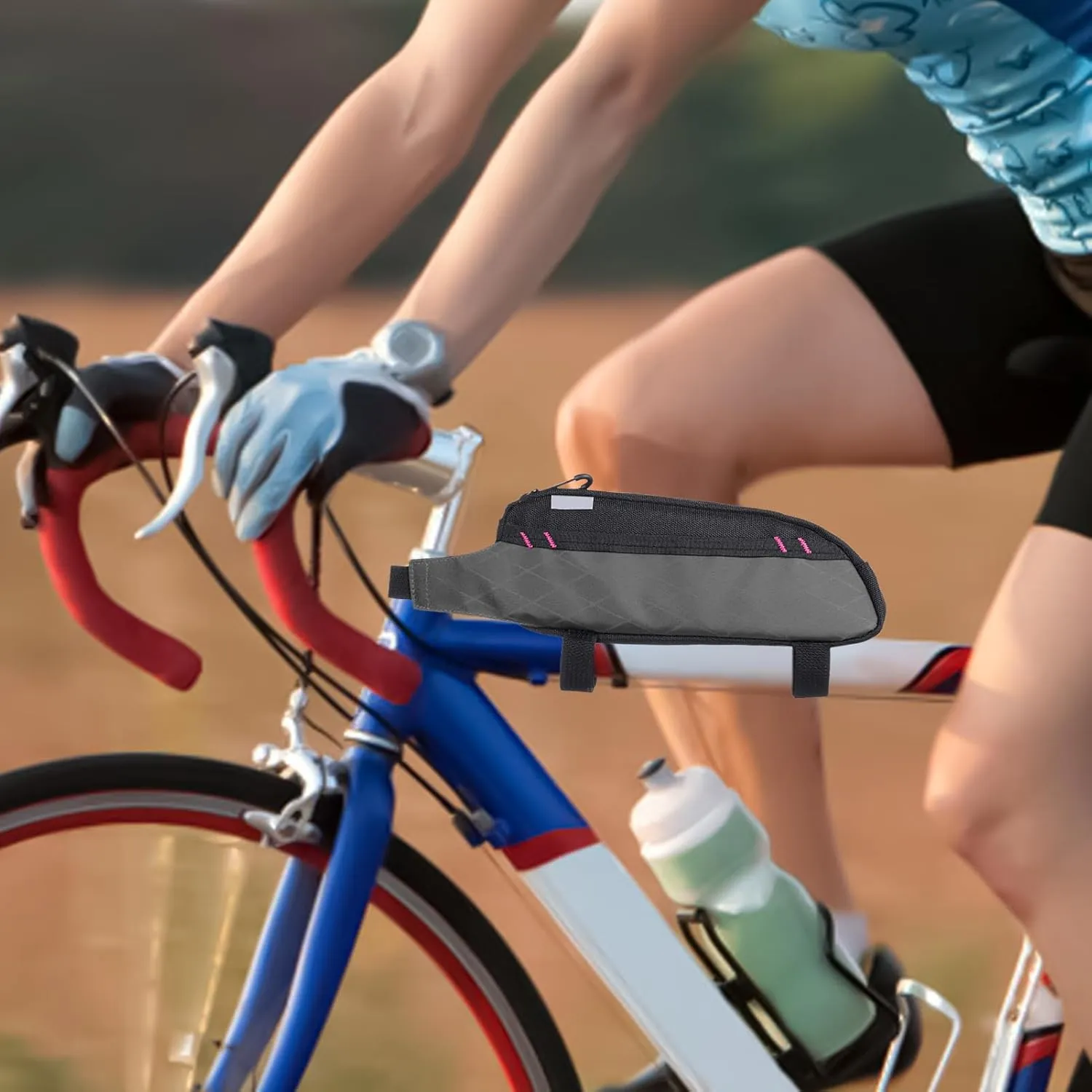Waterproof Bike Frame Bag - Phone Pouch | Top Tube Bag | Waterproof Bike Frame Pouch, Secure Zipper Case | Lightweight Cycling Mount Bag for Travel Commute Camping Adventure Use