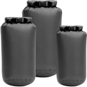 Waterproof Dry Bags 3 Pack (5L, 10L, 20L) - Lightweight Waterproof Storage Bags for Travel, Boating, Fishing, Rafting, Swimming, Camping & Outdoor Activities - Durable & Compact Design - Grey